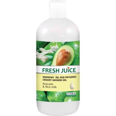 Fresh Juice Kremowy żel pod prysznic Avocado & Rice Milk, 500ml