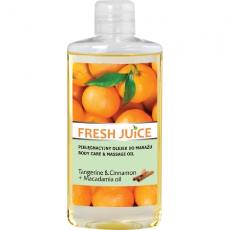 Fresh Juice - Pielęgnacyjny olejek do masażu - Tangerine & Cinnamon + Macadamia oil, 150ml