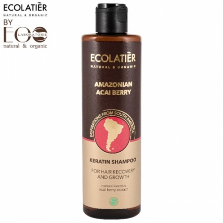 Keratynowy szampon do włosów Regeneracja i wzrost AMAZONIAN ACAI BERRY, 250 ml, ECOLATIER