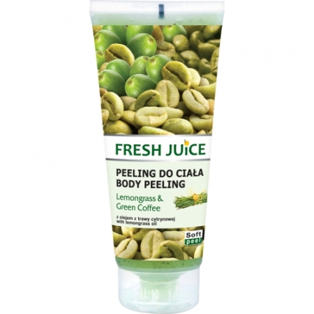 Fresh Juice - Żel peelingujący do ciała - Lemongrass & Green Coffee - z olejkiem z trawy cytrynowej, 200ml